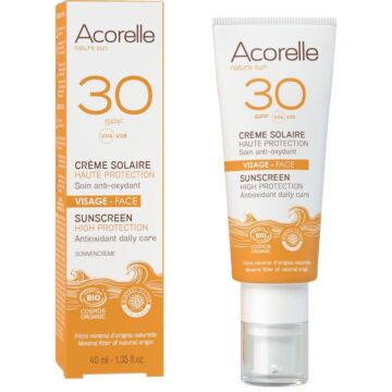 Crème solaire visage SPF30 bio - Acorelle