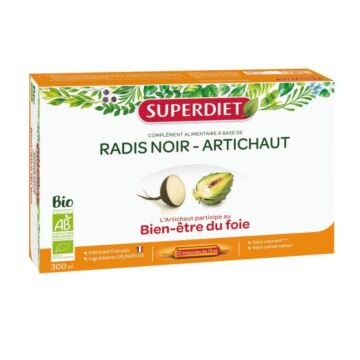 Radis noir et Artichaut Bio - ampoules - Super Diet