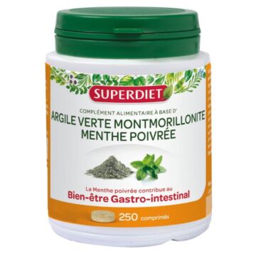Argile verte montmorillonite + Menthe poivrée - Super Diet
