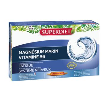 Eau de mer concentrée riche en Magnésium + Vitamine B6 - Super Diet