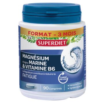 Super Diet - Magnésium d'origine marine Vitamine B6 - 90 comprimés