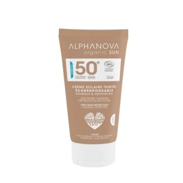 Crème solaire teintée bio SPF 50+ Alphanova