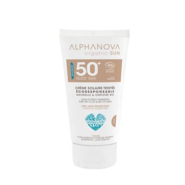 Crème solaire visage teintée claire SPF50+ hypoallergénique - Alphanova