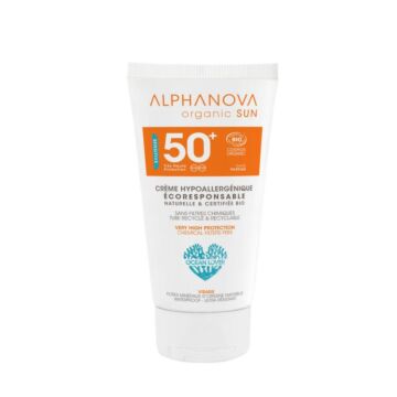 Crème solaire visage SPF50+ hypoallergénique bio - Alphanova