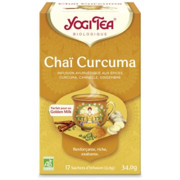 Infusion ayurvédique Chaï curcuma bio - Yogi Tea - 17 sachets