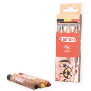 Kit 3 crayons de maquillage enfants Noir Jaune Rouge bio - Namaki