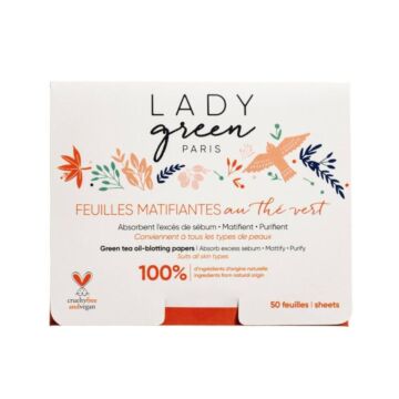 Feuilles matifiantes au thé vert - Peaux grasses à mixtes - Lady Green