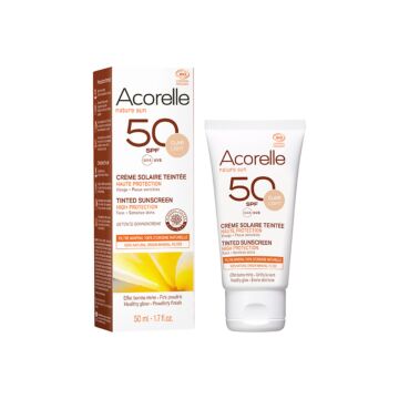 Crème solaire teintée SPF50 bio Claire - Acorelle
