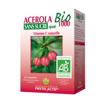 Acérola bio 1000 sans sucre ajouté Phyto-Actif 