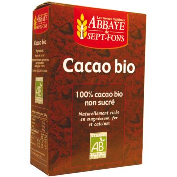 Cacao 100% pur sans sucre ajouté Bio abbaye de sept fons