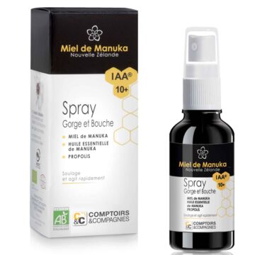 Spray gorge et bouche bio au miel de Manuka IAA 10+ Comptoirs et Compagnies