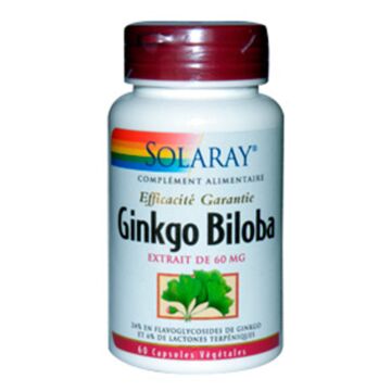 Ginkgo Biloba standardisé - 60mg - Solaray