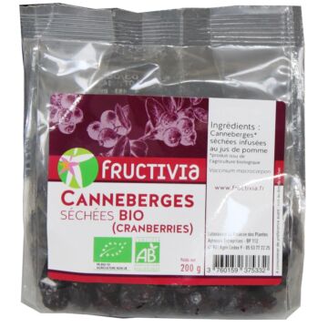Cranberries entières séchées bio - Fructivia - 200g