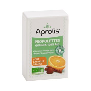 Propolettes gommes 100 % bio propolis cannelle orange