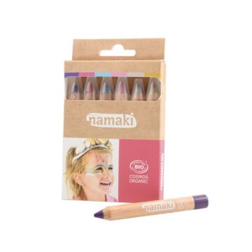 Kit 6 crayons de maquillage enfants bio Mondes enchantées - Namaki