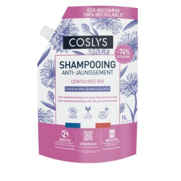 Doypack Shampoing anti-jaunissement, cheveux gris et blancs bio - Coslys