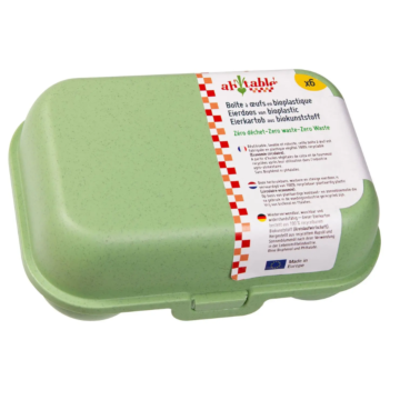 Boîte à 6 oeufs bioplastique vert