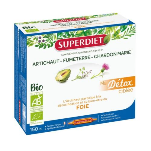 DÉTOX diurétique minceur 100% naturelle, Puissant détoxifiant pour le foie.  Thé vert + Papaye + Artichaut + Vitamine C + Guarana